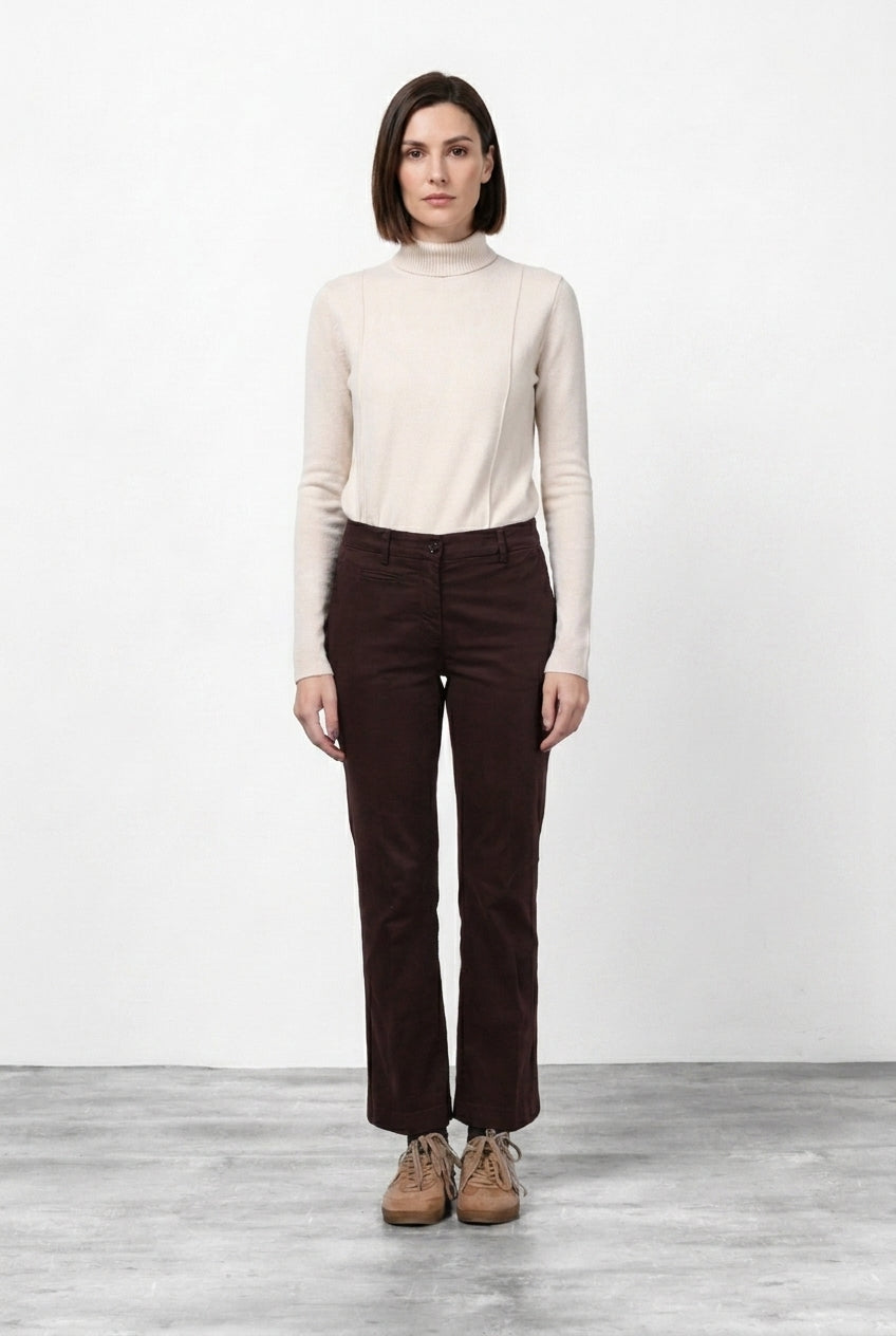 New York Trumpet pantalone chino donna in gabardina slim fit ①