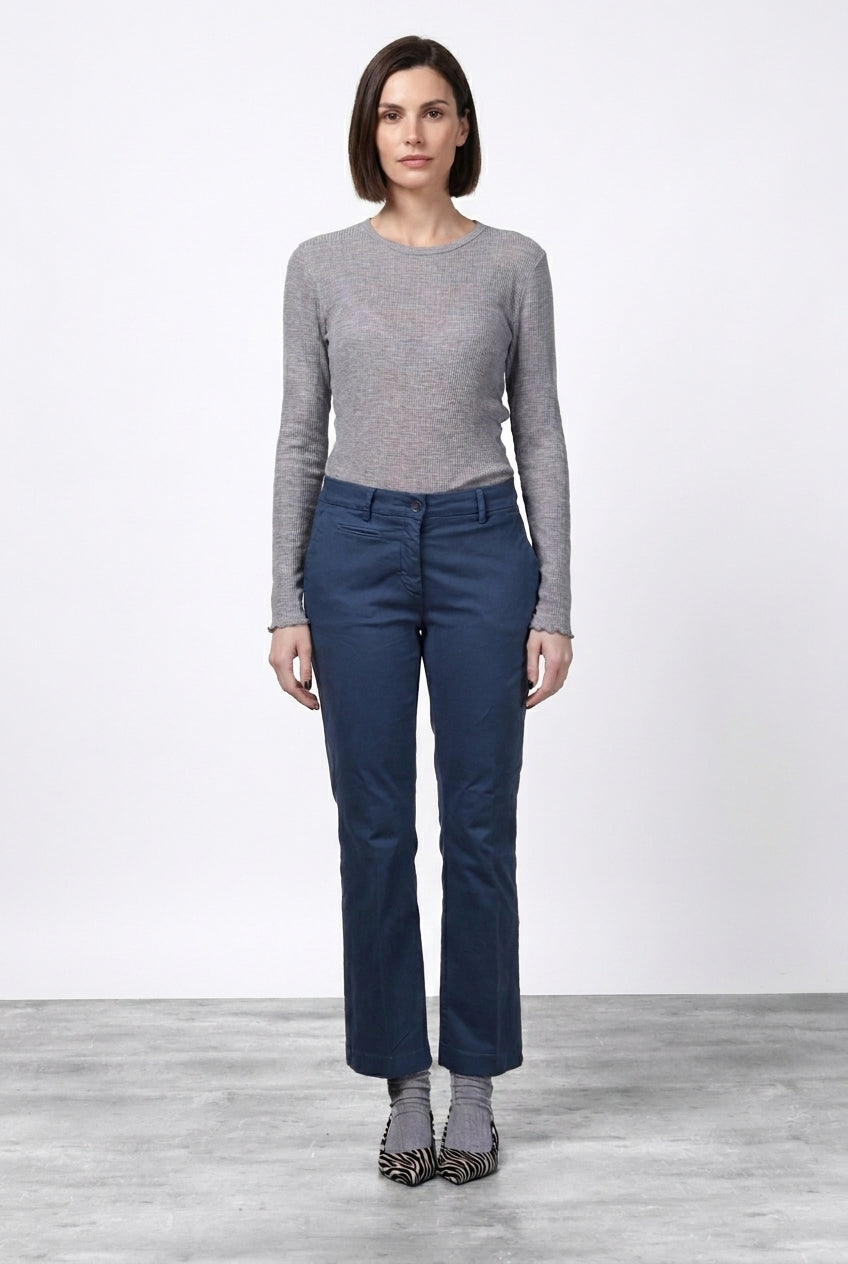 New York Trumpet pantalone chino donna in gabardina slim fit ①