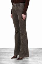 New York Flare pantalone chino donna in velluto 1000 righe slim fit