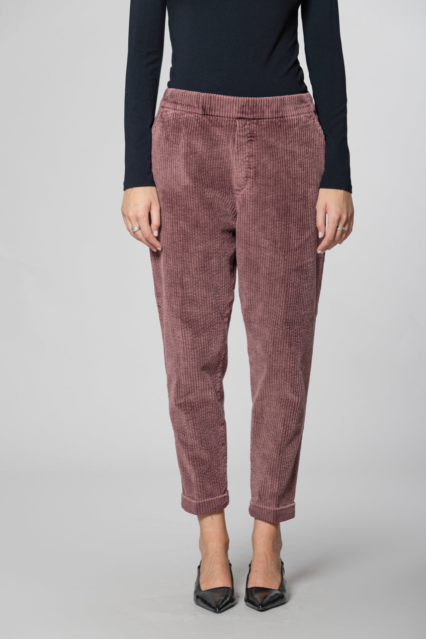 Malibu Jogger City pantalon chino femme en velours côtelé relaxed fit