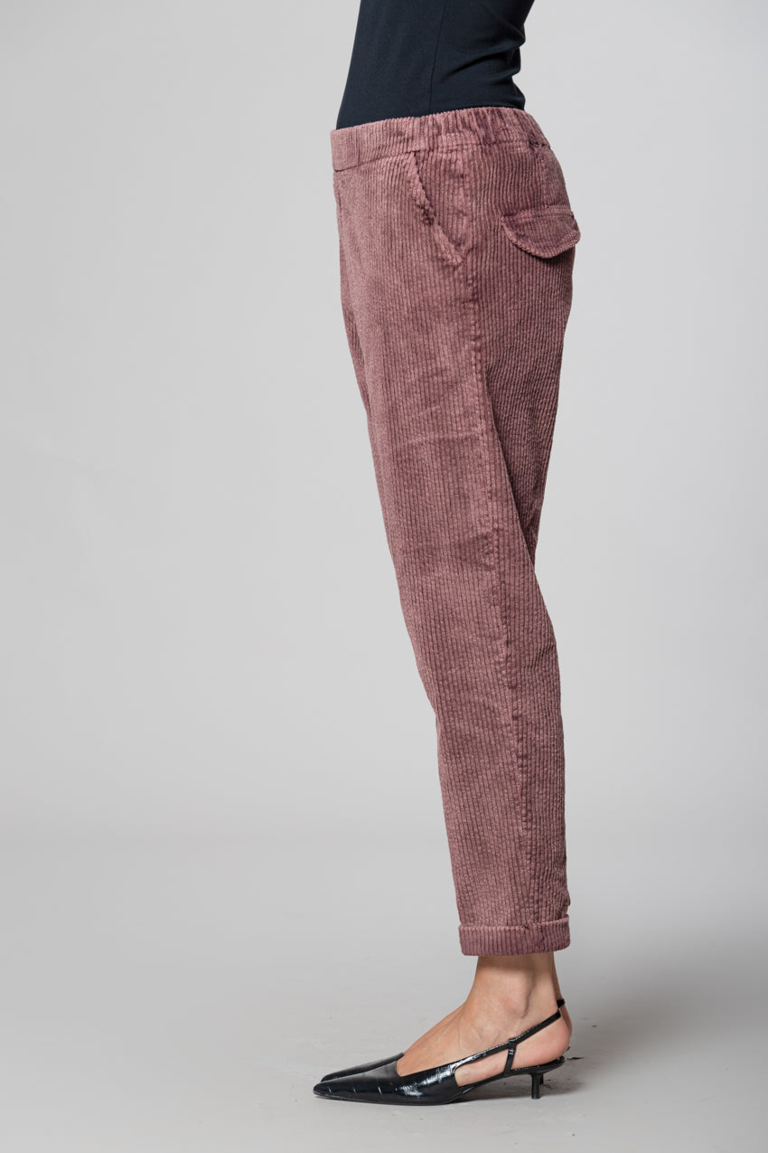 Malibu Jogger City pantalon chino femme en velours côtelé relaxed fit