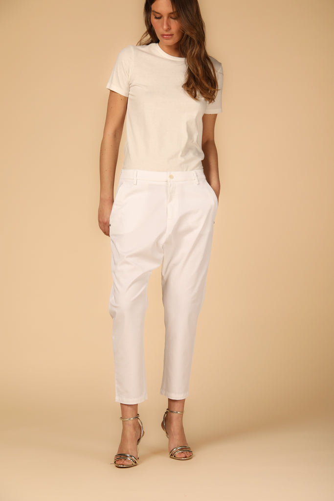 Image 2 of  Women's Mason's Malibu Model Jogger Chinos in White, Relaxed Fit