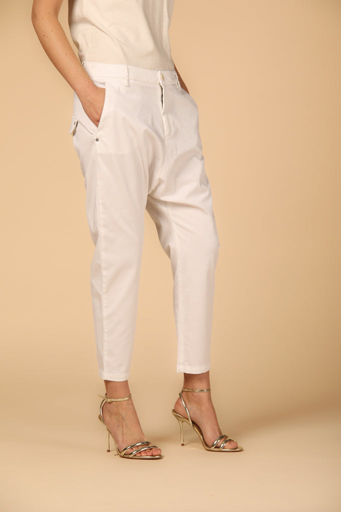 Image 3 of  Women's Mason's Malibu Model Jogger Chinos in White, Relaxed Fit