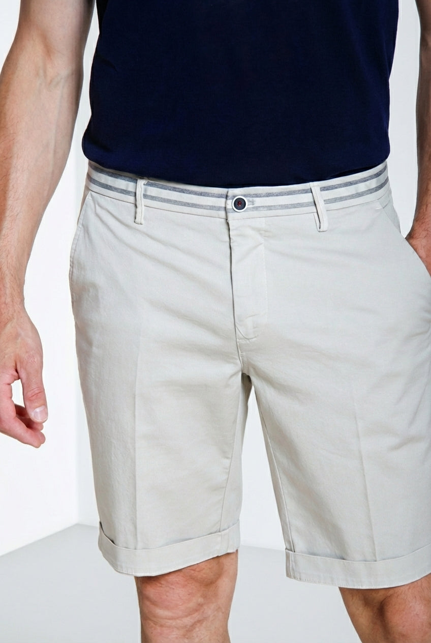 Torino Summer Herren Chino Bermuda aus Stretch-Satin slim fit