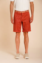 Torino Oxford bermuda chino homme en twill de lin et coton slim fit