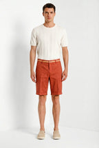 Torino Oxford bermuda chino homme en twill de lin et coton slim fit