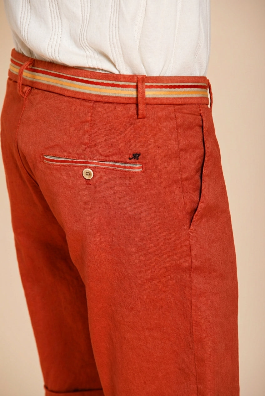 Torino Oxford bermuda chino homme en twill de lin et coton slim fit