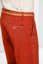 Torino Oxford bermuda chino homme en twill de lin et coton slim fit