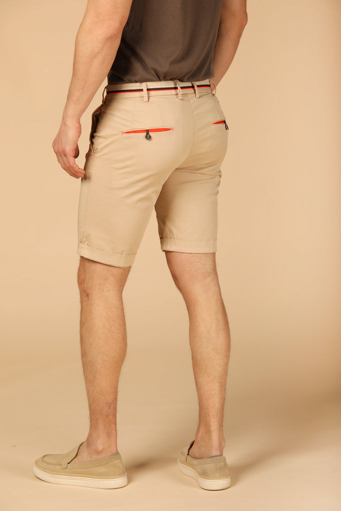 Image 5 of Mason's Milano Start model men's chino bermuda in dark khaki, slim fit