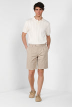 New York 2 Pinces bermuda chino uomo in twill stretch regular fit