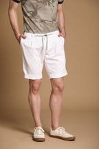 New York Golf 1 Pinces men's chino jogger bermuda shorts in stretch jersey, slim fit