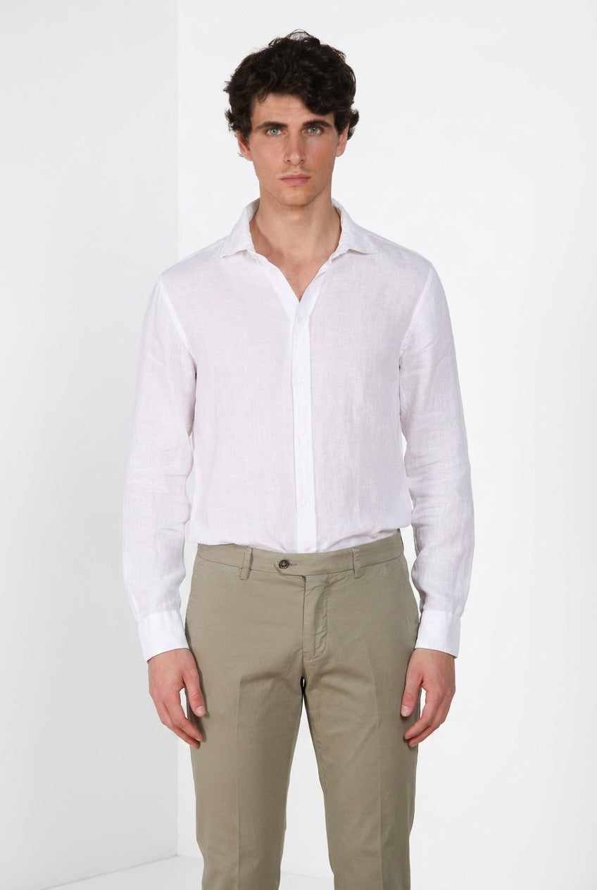 Torino camicia uomo in tela lino ①