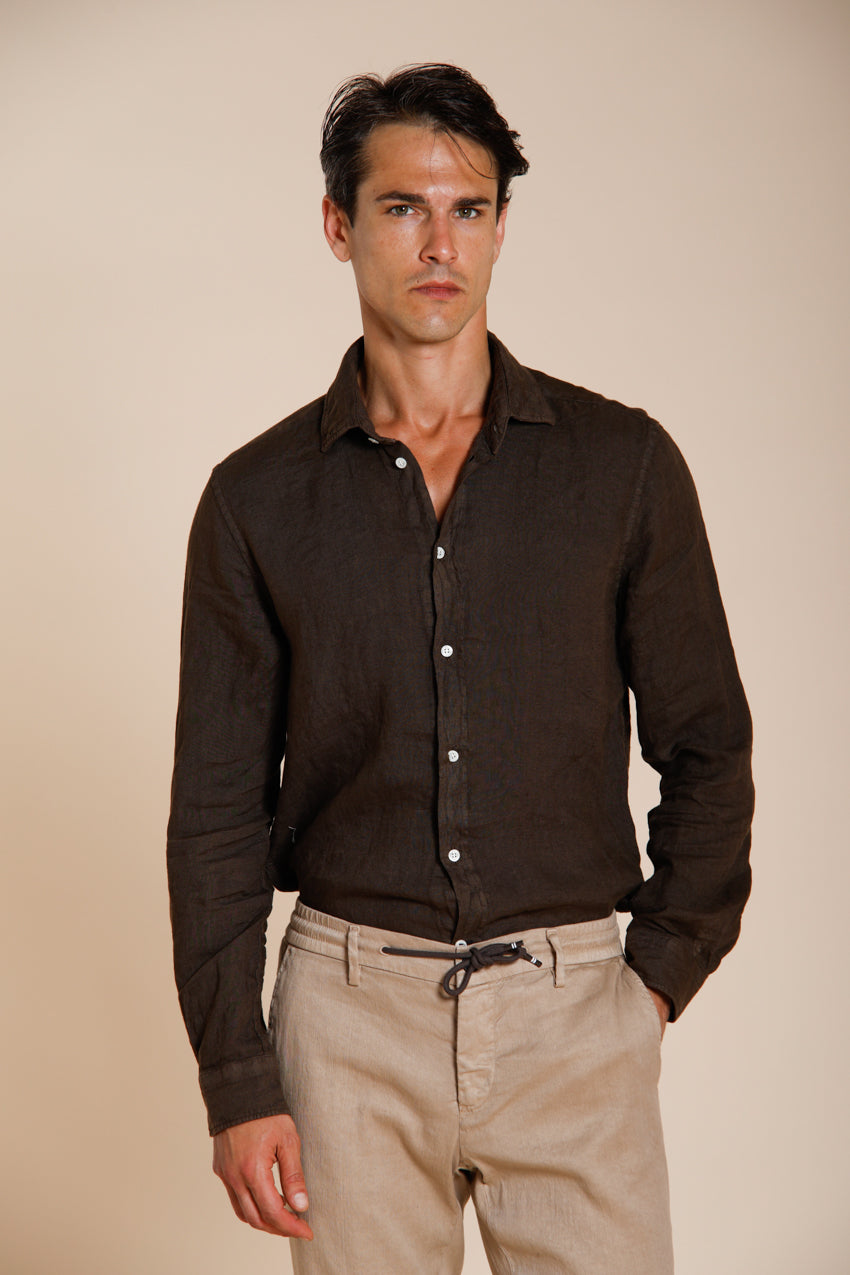 Torino chemise homme en toile de lin ①