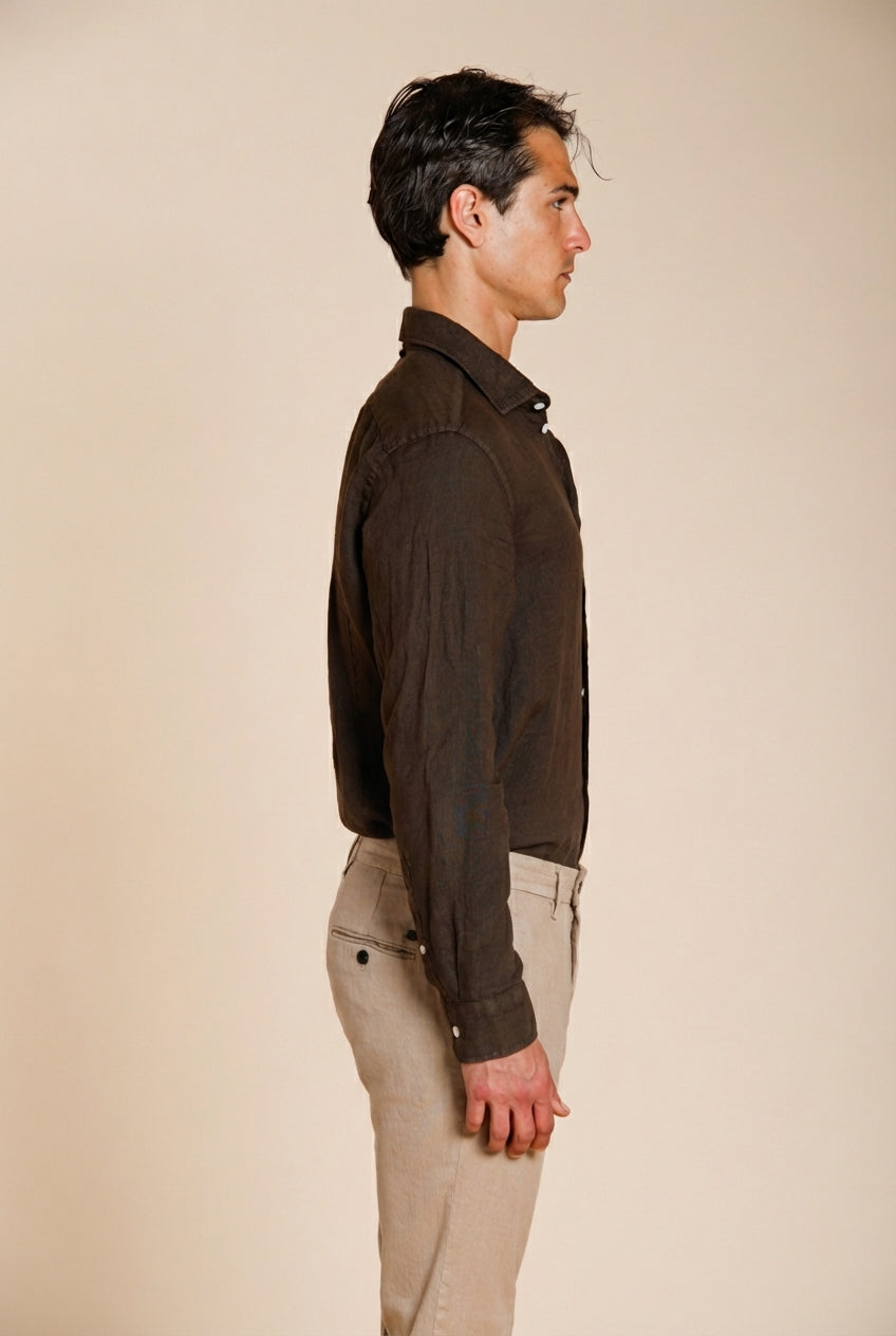 Torino camicia uomo in tela lino ①