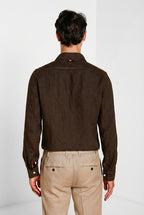 Torino men's shirt in linen canvas ①