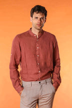 Porto camicia uomo a manica lunga in lino