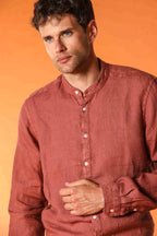 Porto camicia uomo a manica lunga in lino