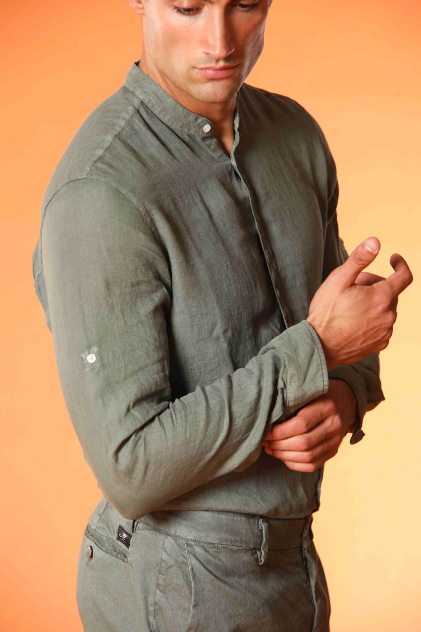 Porto camicia uomo a manica lunga in lino