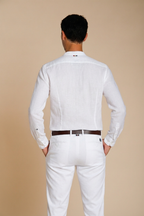 Porto men's shirt in linen canvas ①