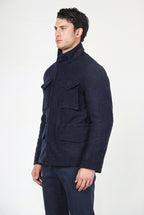 Men's M74 Field Jacket in knit-effect fabric with Prince of Wales check