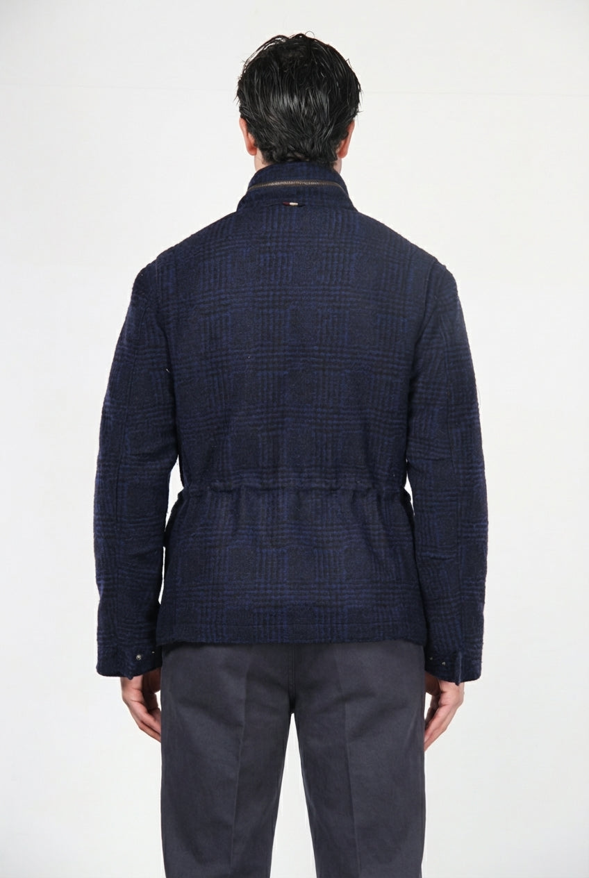 Men's M74 Field Jacket in knit-effect fabric with Prince of Wales check