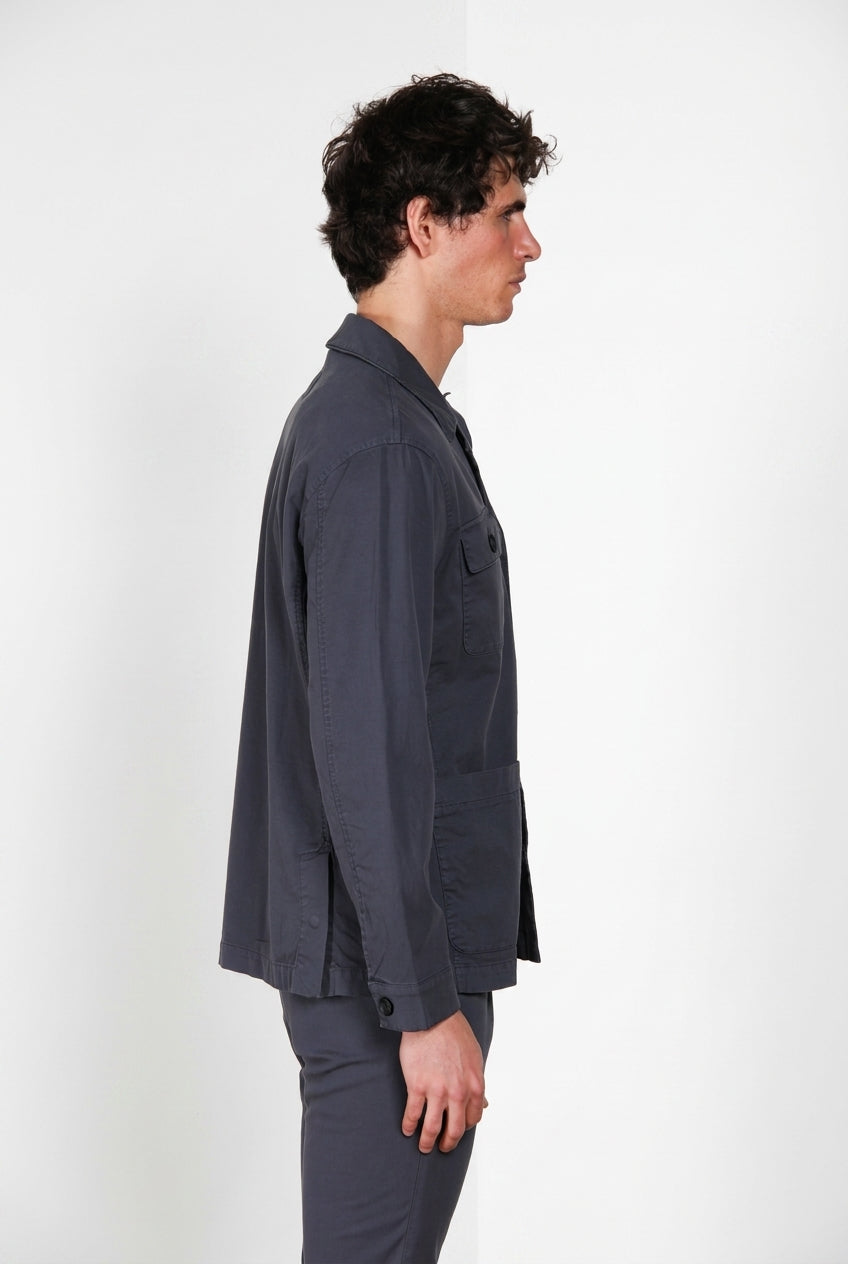 City men's Jacket Summer jacket in stretch cotton and linen cavalry