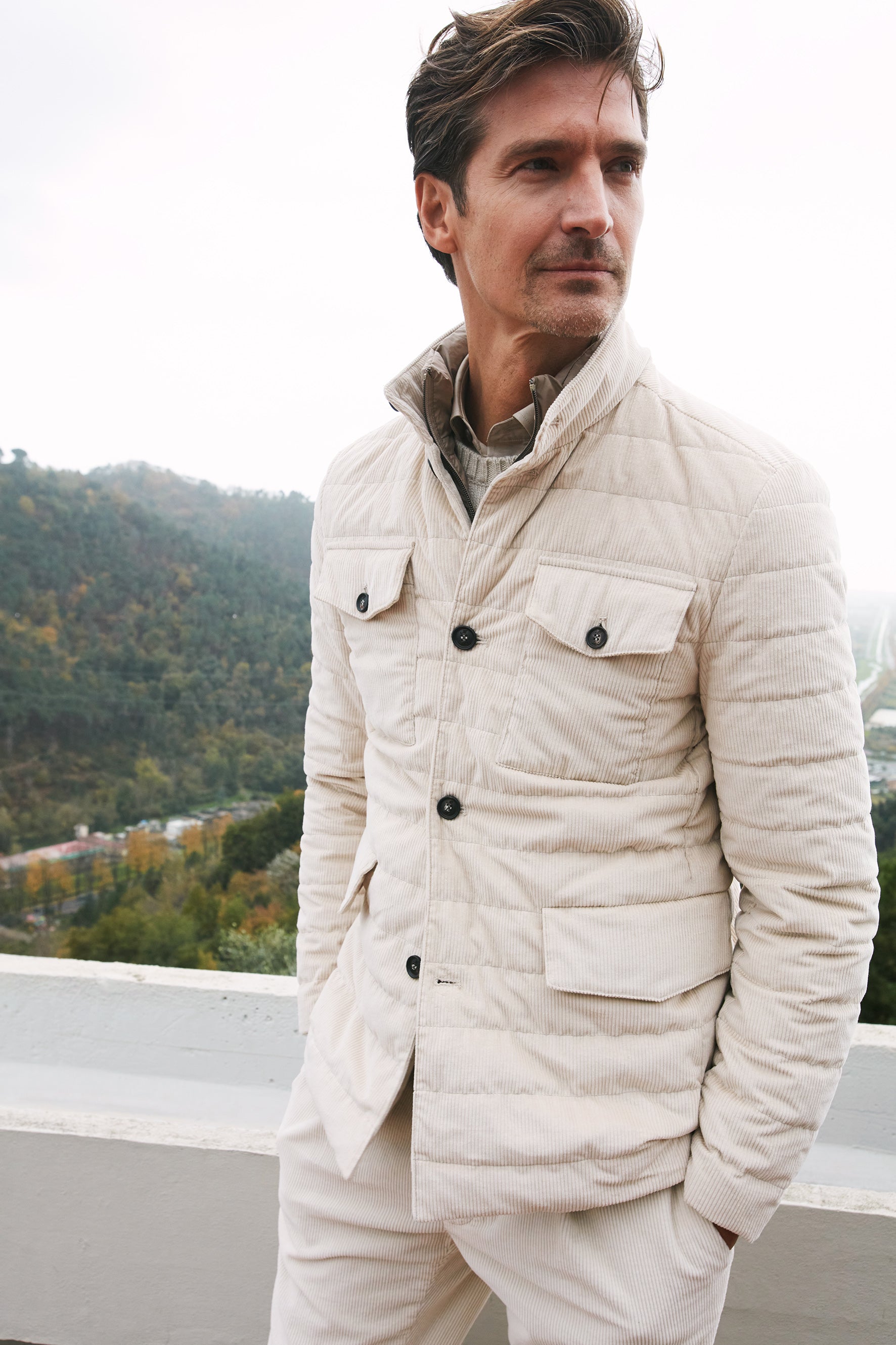 Space Field jacket Herren in 500-Rip­pen­-Samt