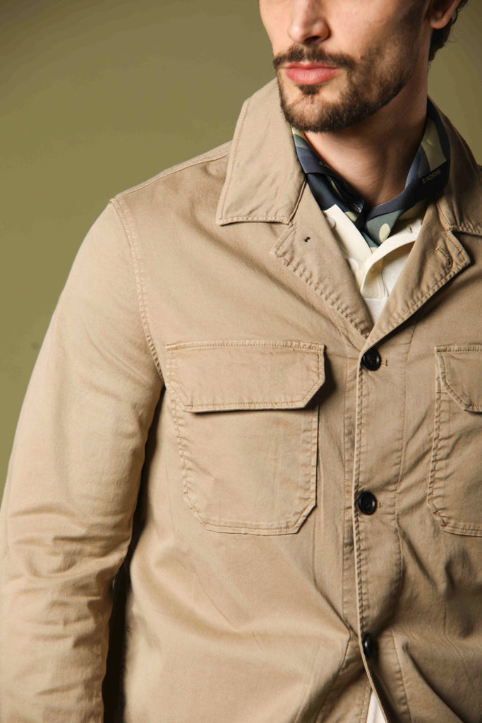 Image 3 of Mason's men's Summer model overshirt jacket in kaki, regular fit