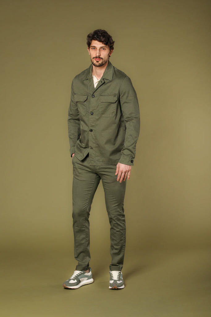 Image 2 of Mason's men's Summer model overshirt jacket in green, regular fit
