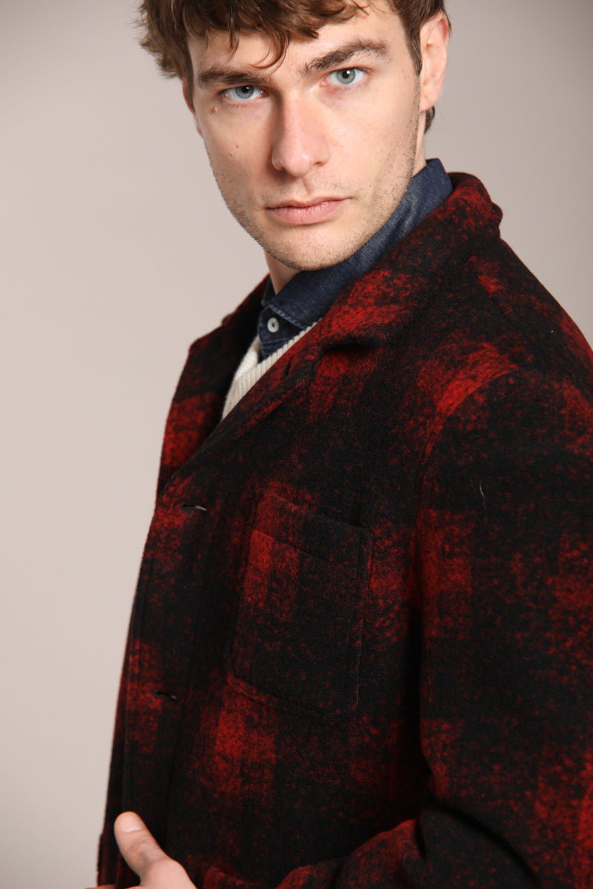 Foto 4 M74 Work Jacket field jacket uomo in panno quadro rosso