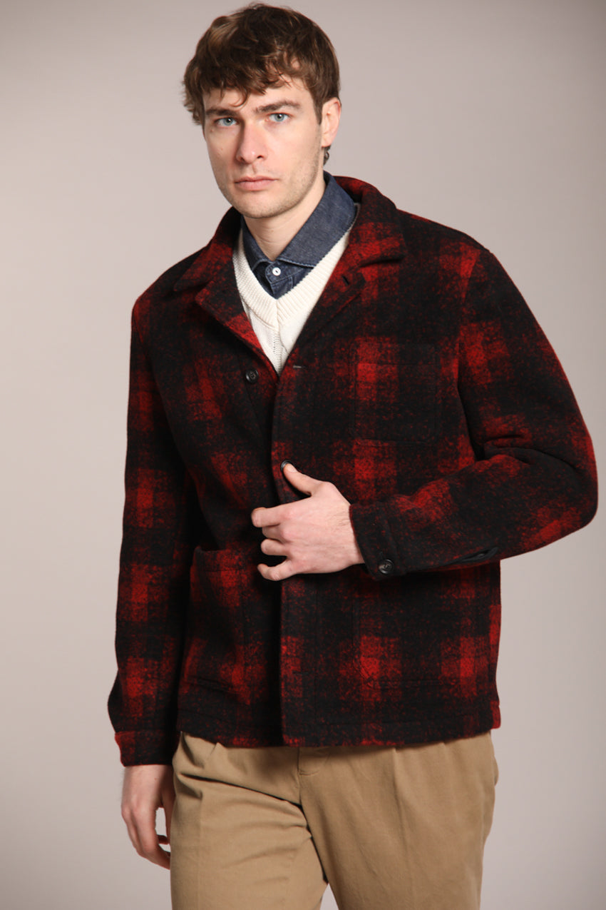 Foto 1 M74 Work Jacket field jacket uomo in panno quadro rosso