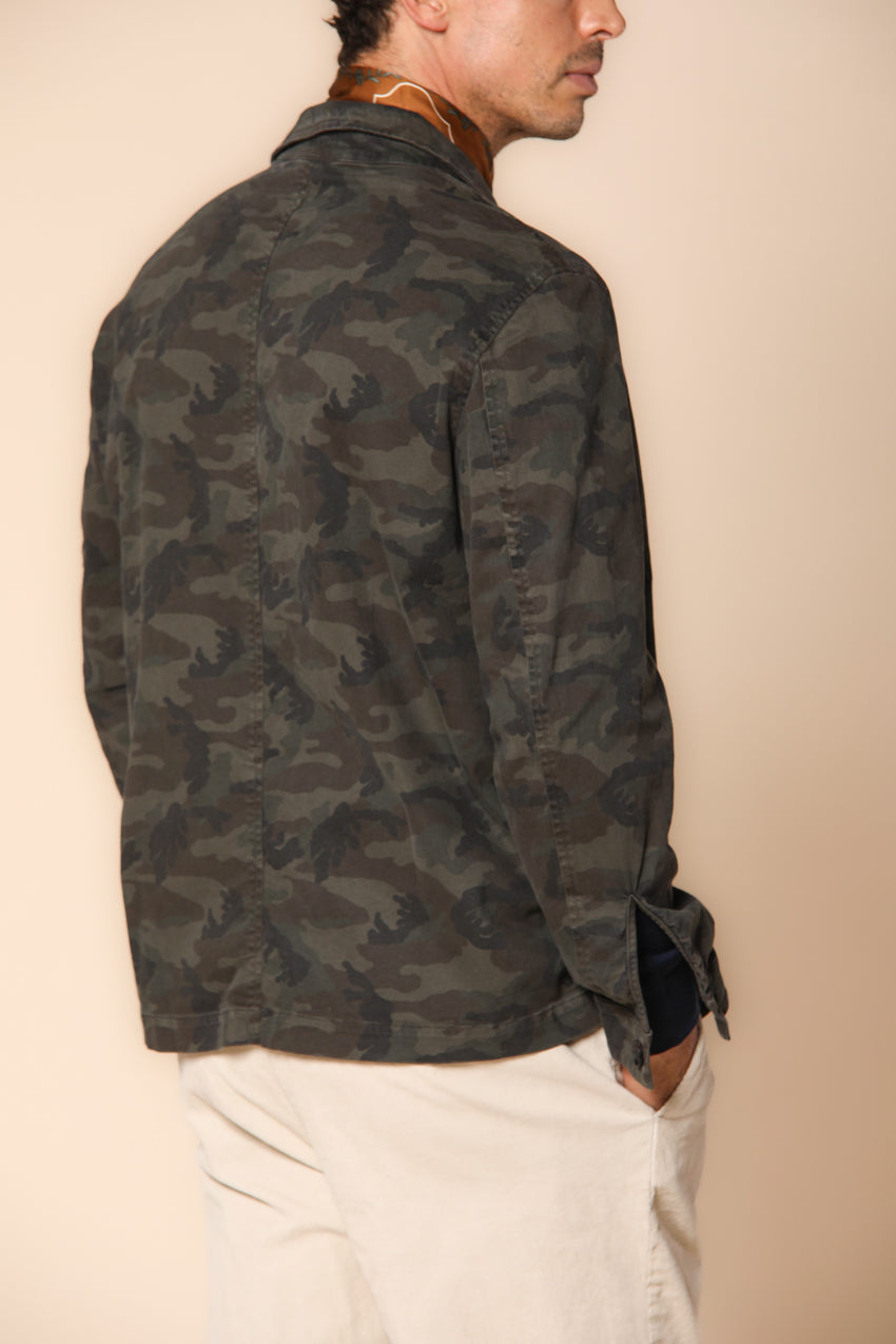 M74 Work Jacket men's field jacket in satin with camouflage print slim fit