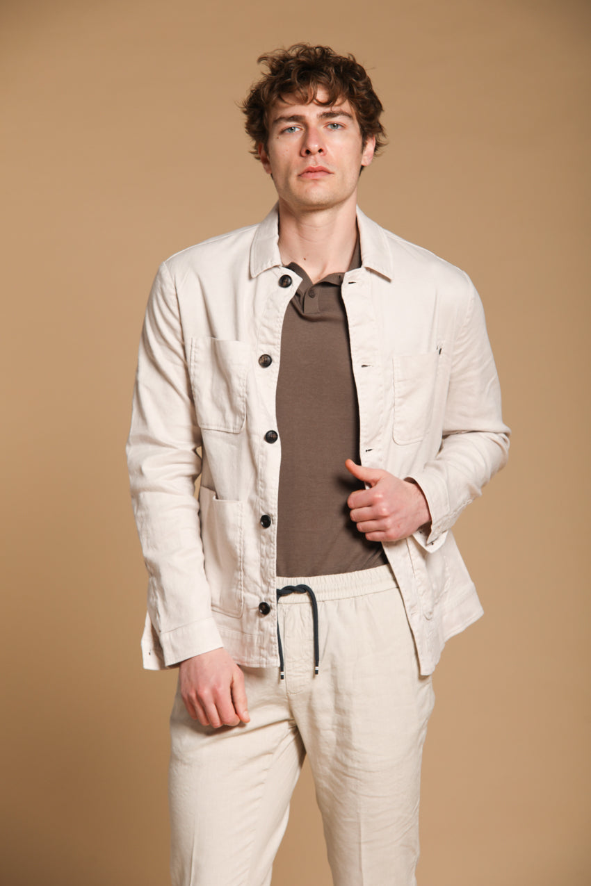 James Herren-Overshirt aus Leinen-Baumwoll-Twill