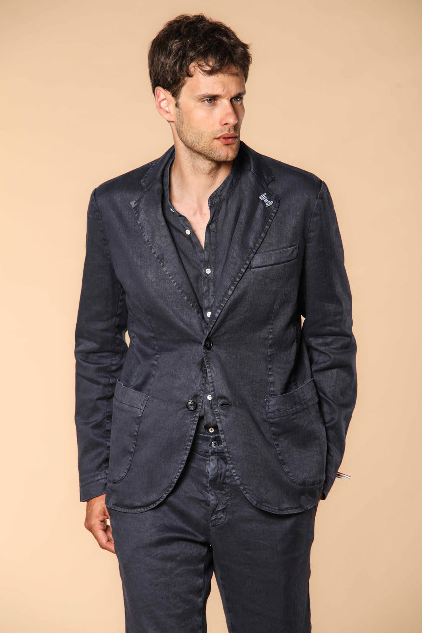 Da Vinci Summer blazer uomo in twill di lino e cotone regular fit