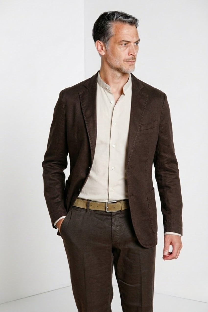 Da Vinci men's blazer in linen and cotton twill