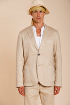 Da Vinci blazer homme en twill de lin et coton