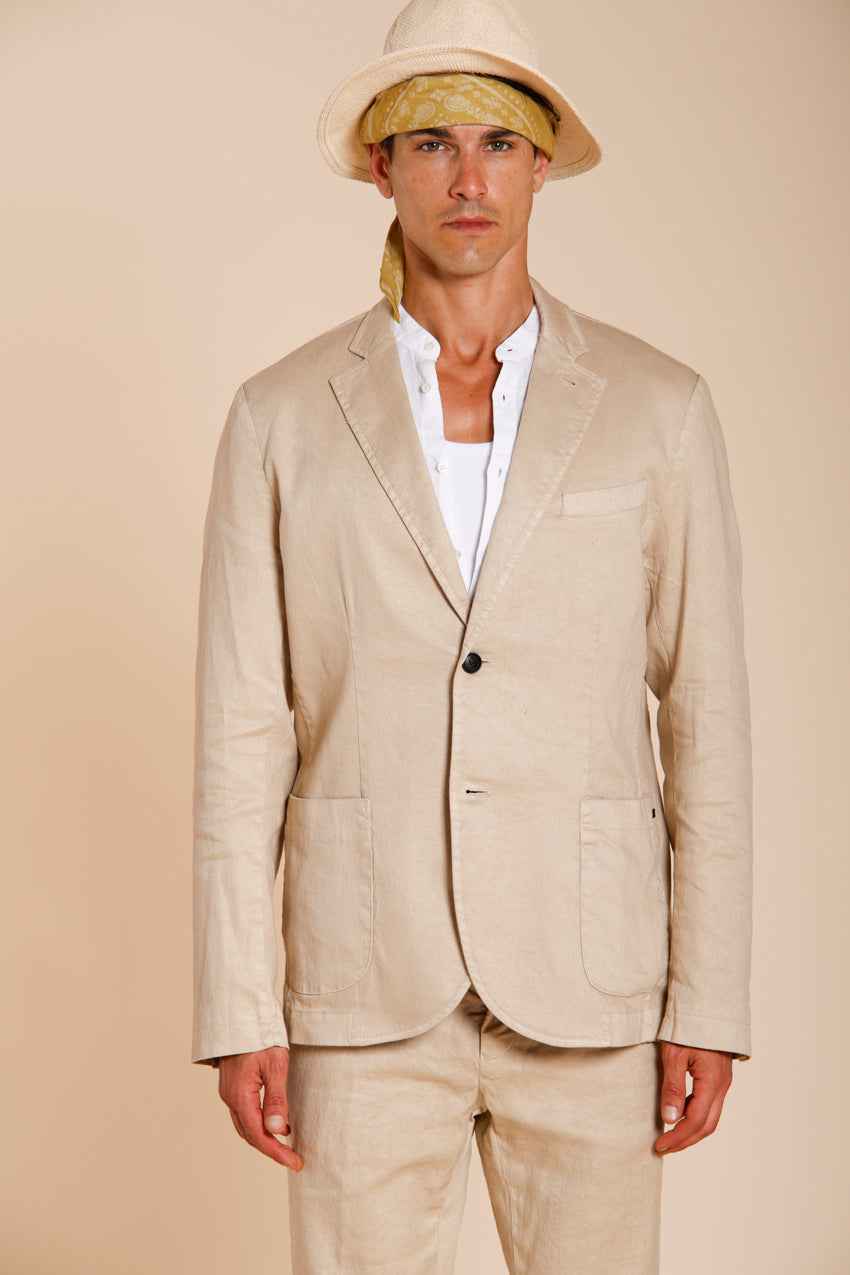Da Vinci blazer homme en twill de lin et coton