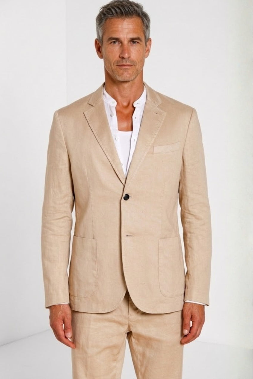 Da Vinci men's blazer in linen and cotton twill