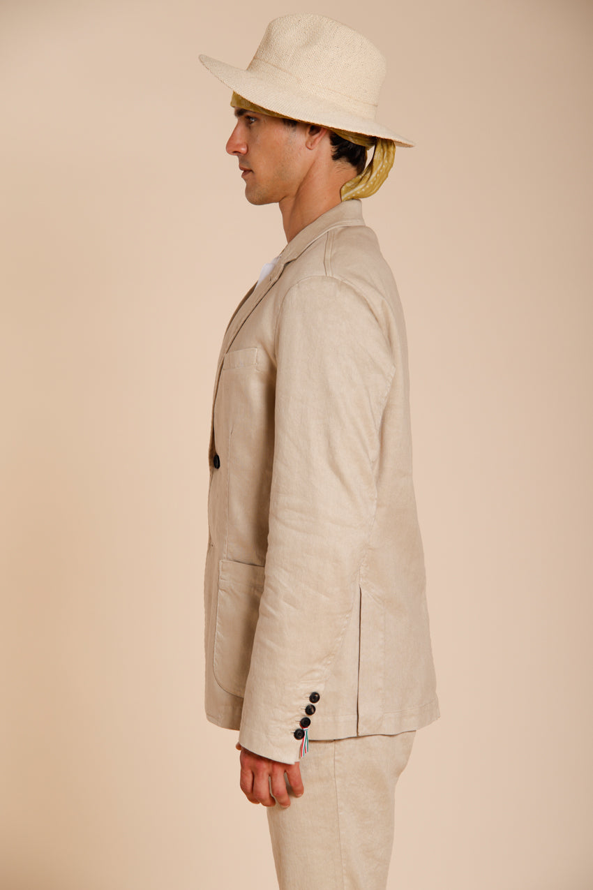 Da Vinci blazer homme en twill de lin et coton