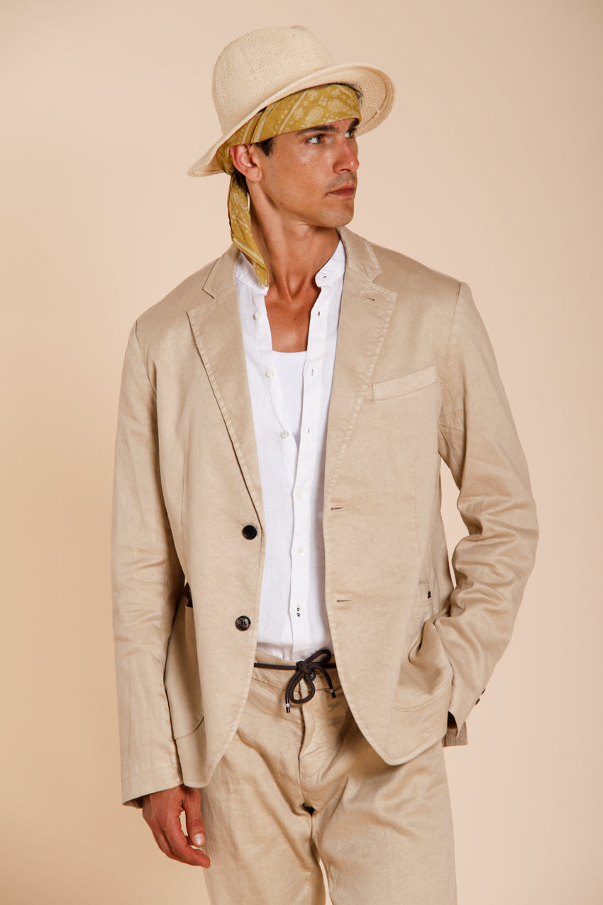 Da Vinci blazer homme en twill de lin et coton