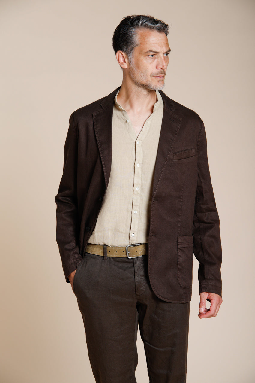 Da Vinci blazer homme en twill de lin et coton