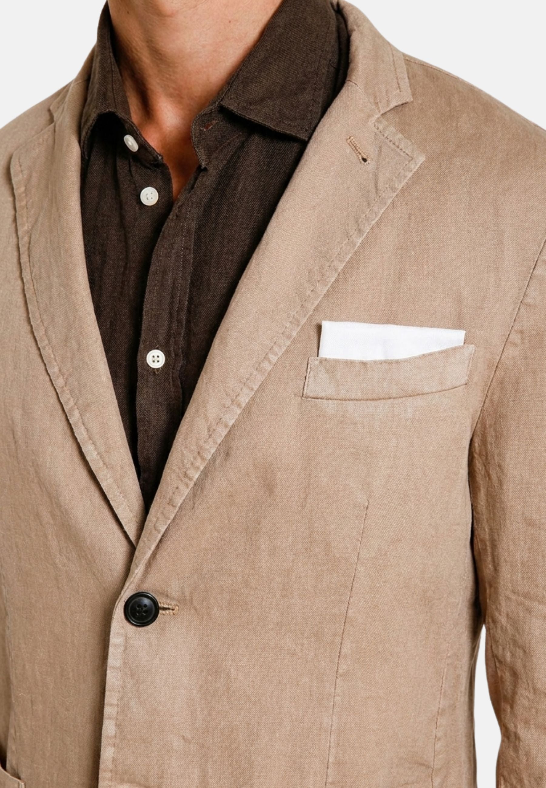 Da Vinci Blazer Herren aus Twill von Leinen und Baumwolle