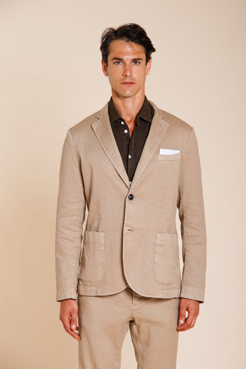 Da Vinci blazer homme en twill de lin et coton