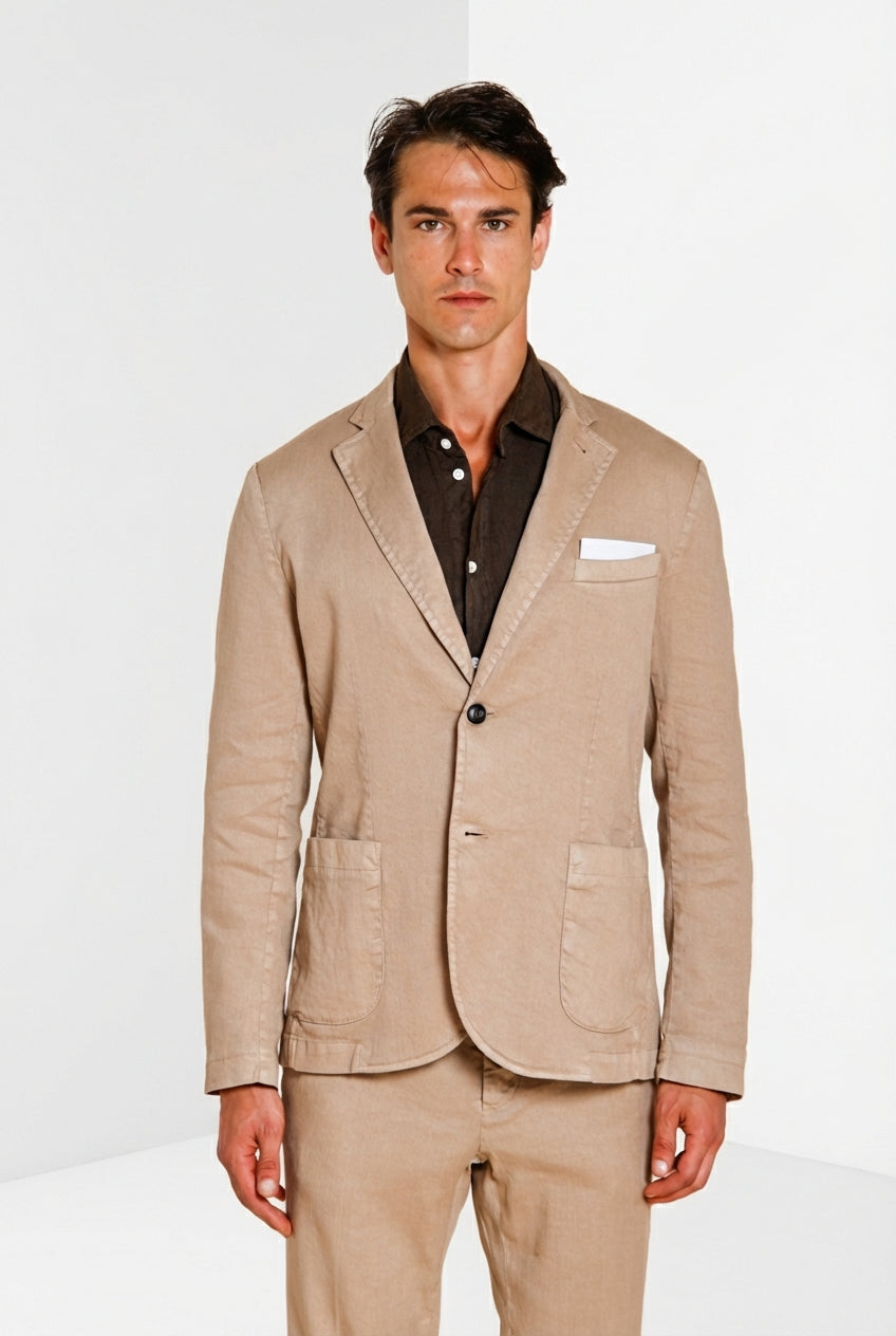 Da Vinci men's blazer in linen and cotton twill