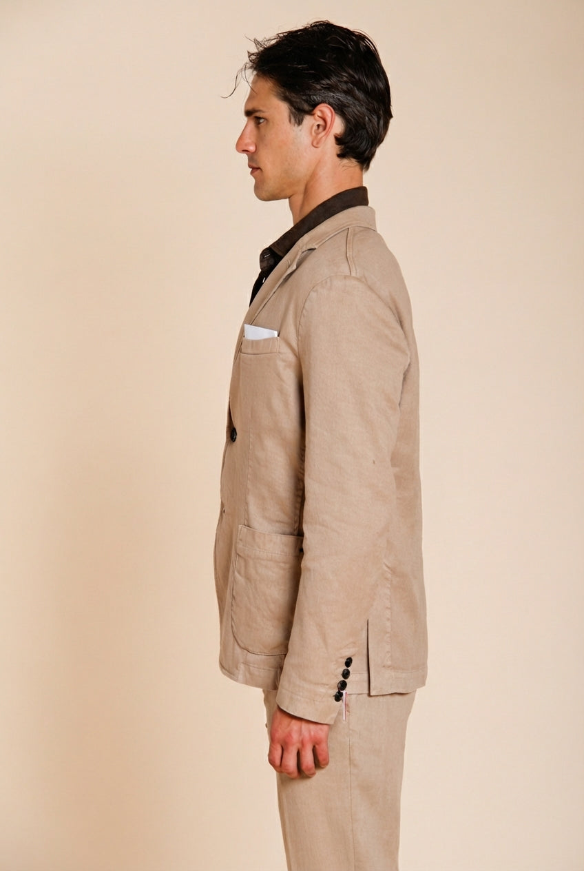 Da Vinci men's blazer in linen and cotton twill