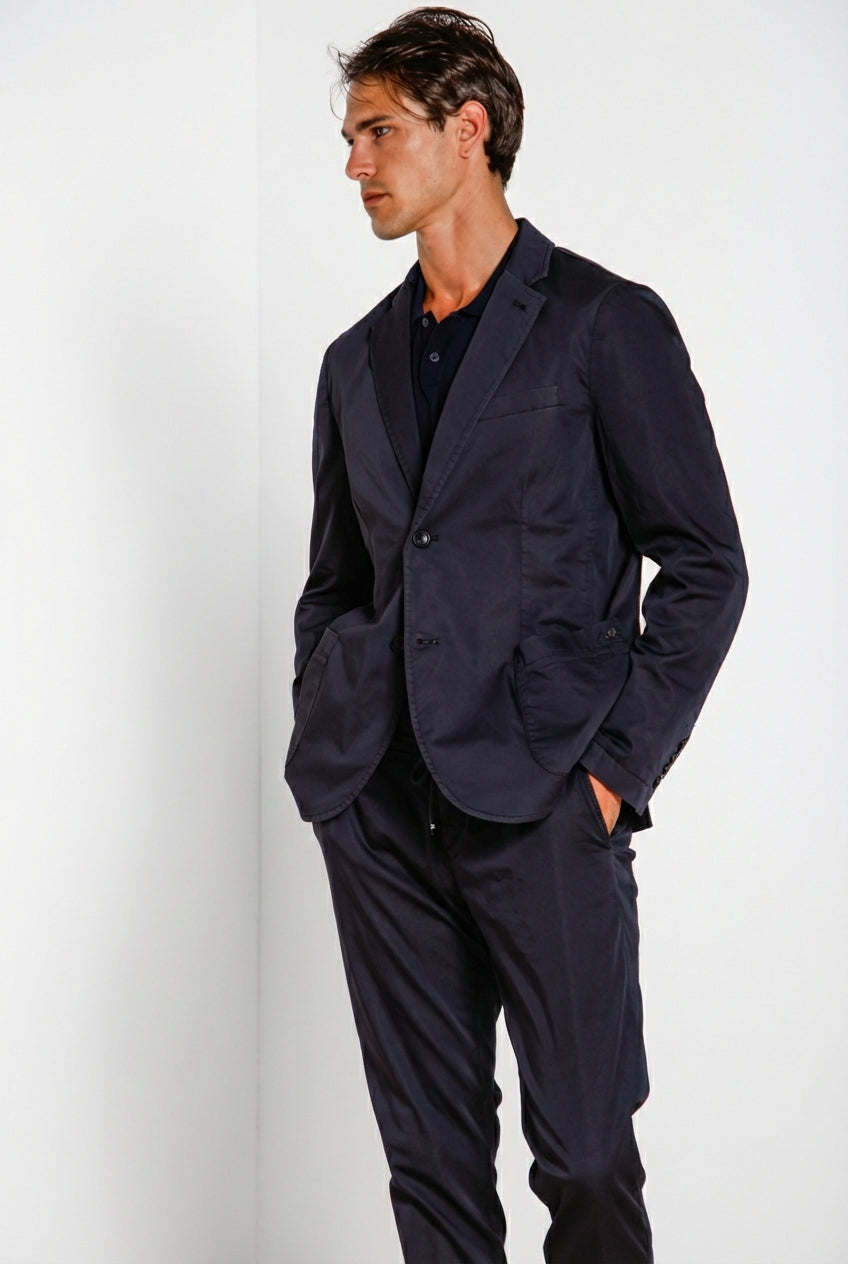 Da Vinci Travel men's blazer in technical travel stretch satin