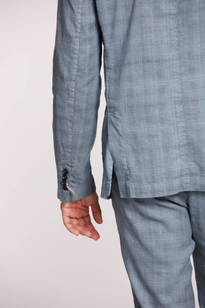 Da Vinci Safari man blazer in linen and cotton with Wales pattern