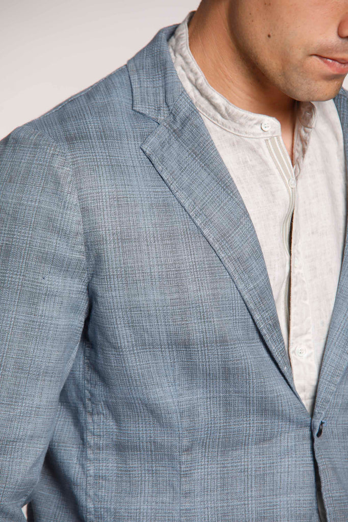 Da Vinci Safari man blazer in linen and cotton with Wales pattern
