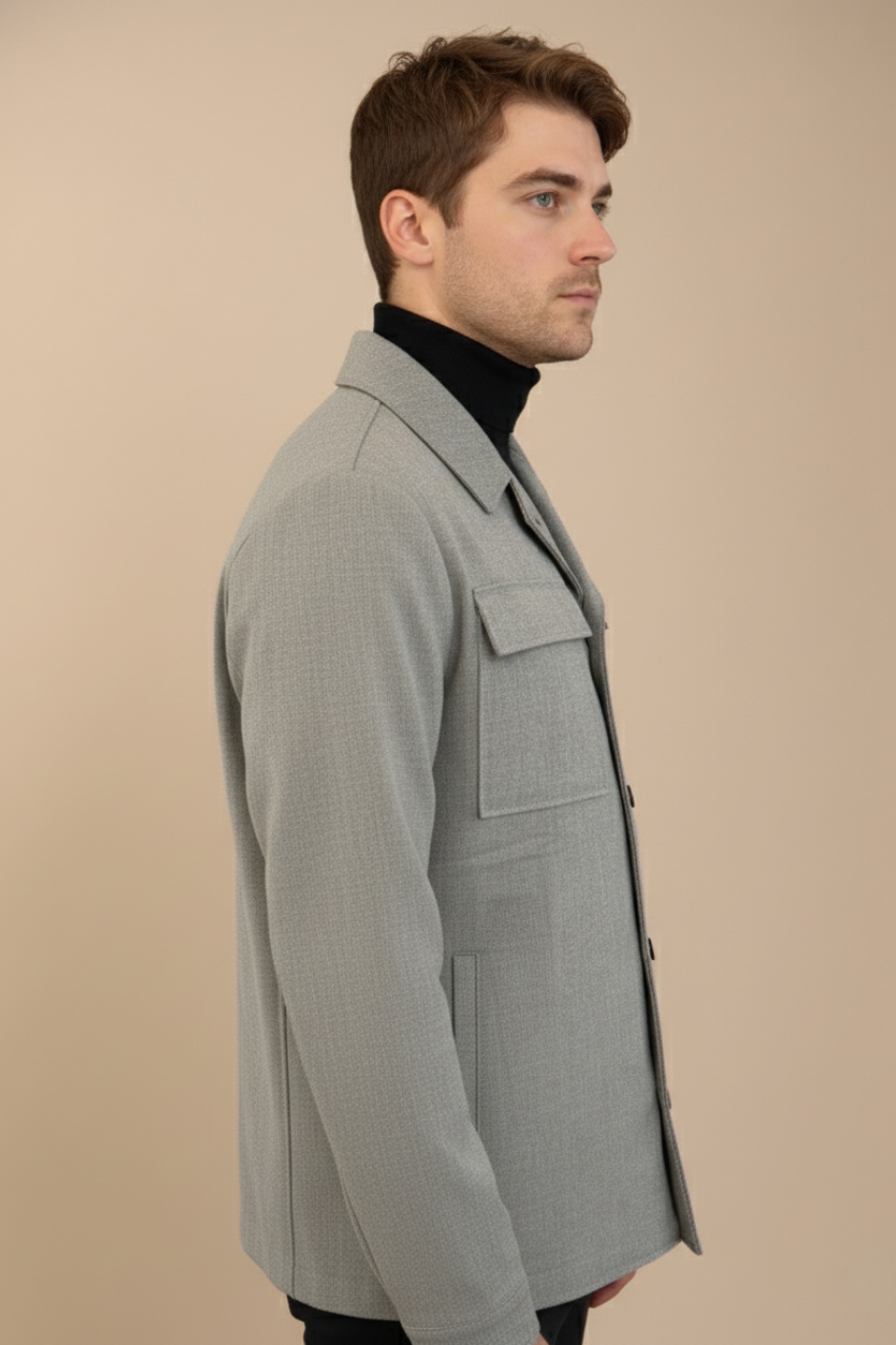 Firenze overshirt homme doublée en laine unie