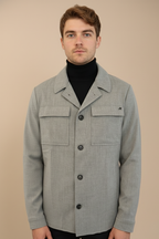 Firenze overshirt homme doublée en laine unie